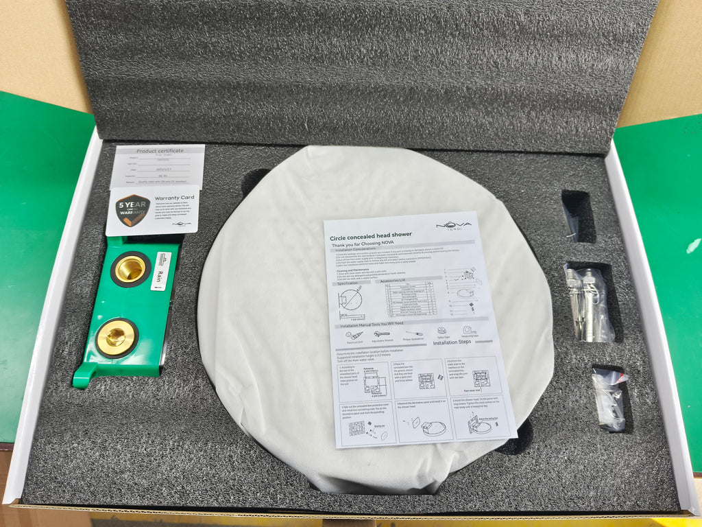 MAXTOR 2-Function Round Wall-Mounted Rain & Waterfall Shower Head-SHI0832