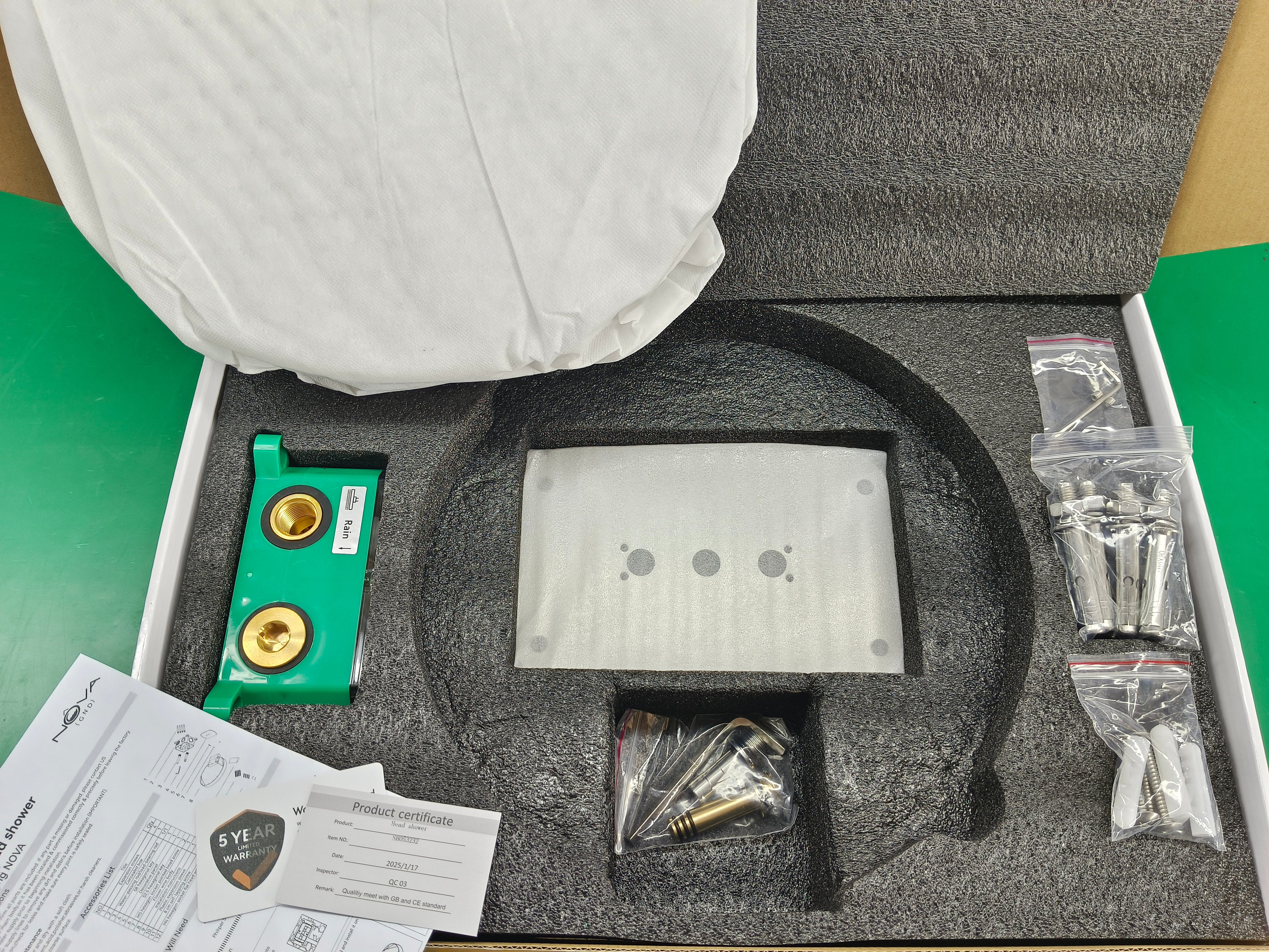 MAXTOR 2-Function Round Wall-Mounted Rain & Waterfall Shower Head-SHI0632