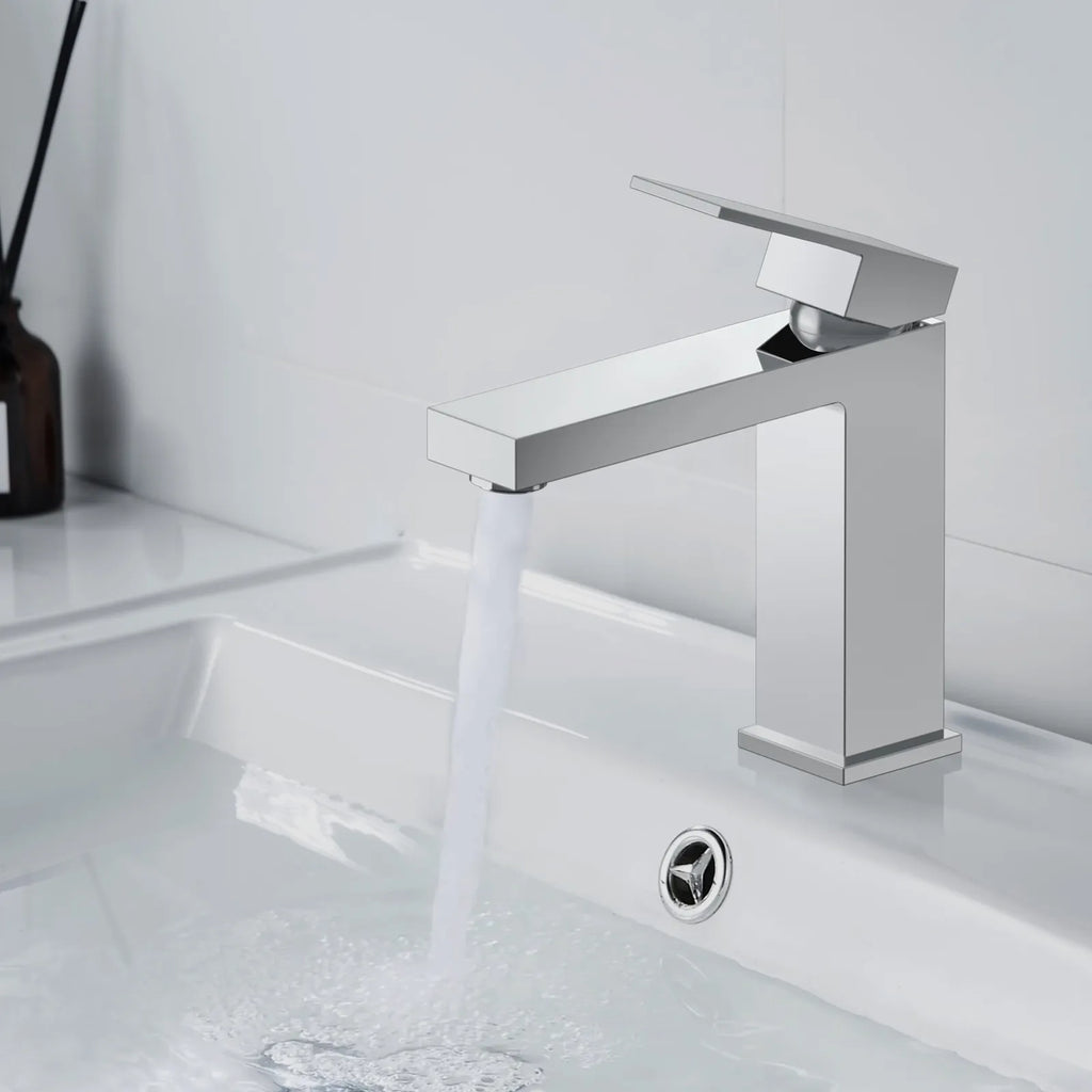 chrome finish basin faucet