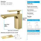 Rihine Bathroom Vanity Basin Faucet – Solid Brass, 1.8 GPM, 35mm Ceramic Cartridge-AB000001