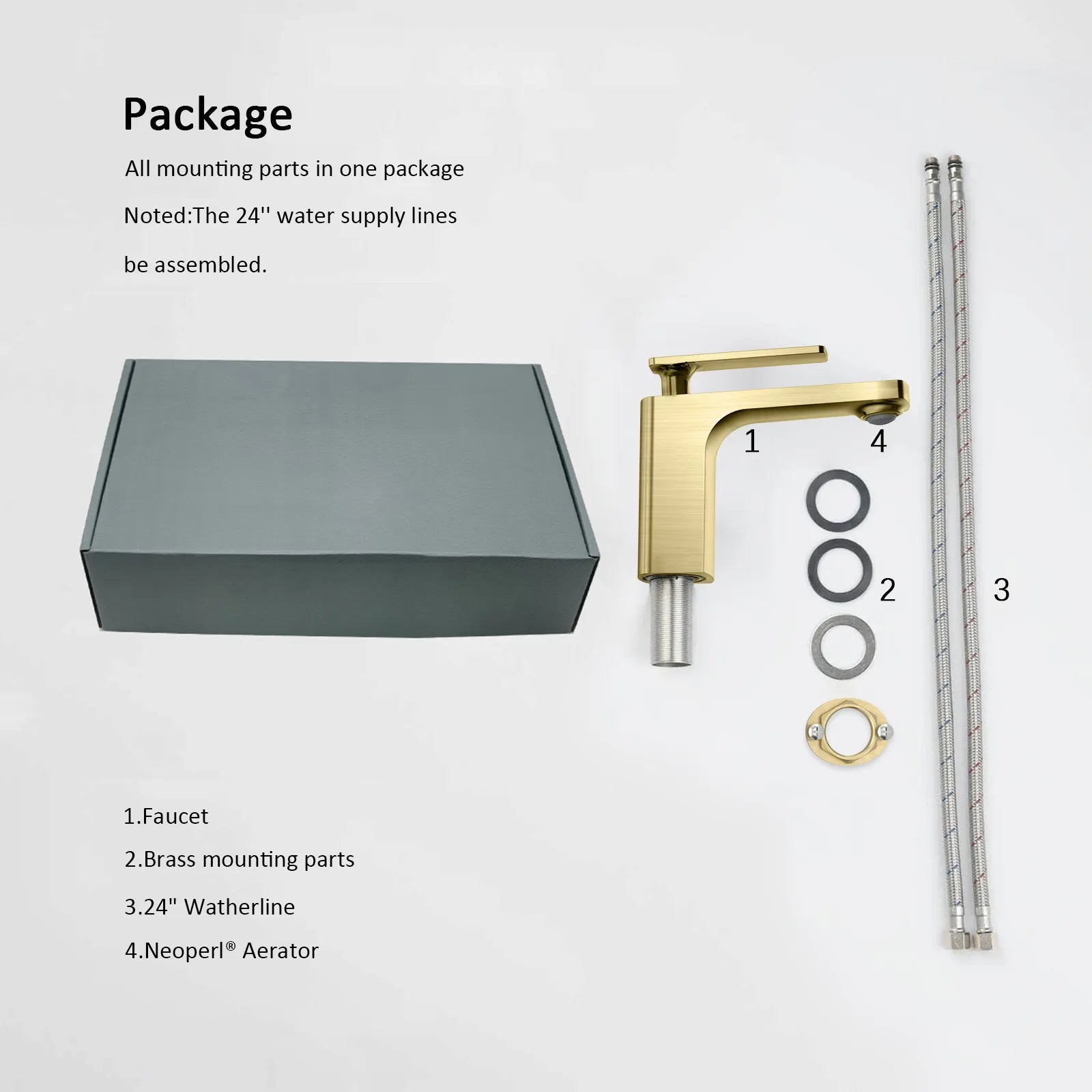 Rihine Bathroom Vanity Basin Faucet – Solid Brass, 1.8 GPM, 35mm Ceramic Cartridge-AB000001