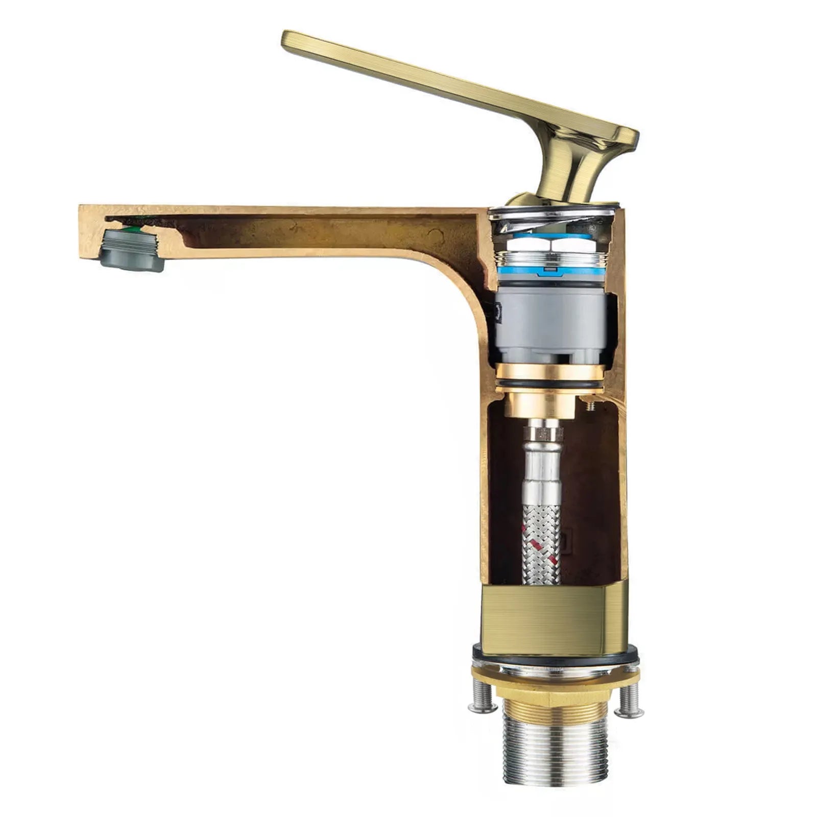 Rihine Bathroom Vanity Basin Faucet – Solid Brass, 1.8 GPM, 35mm Ceramic Cartridge-AB000001