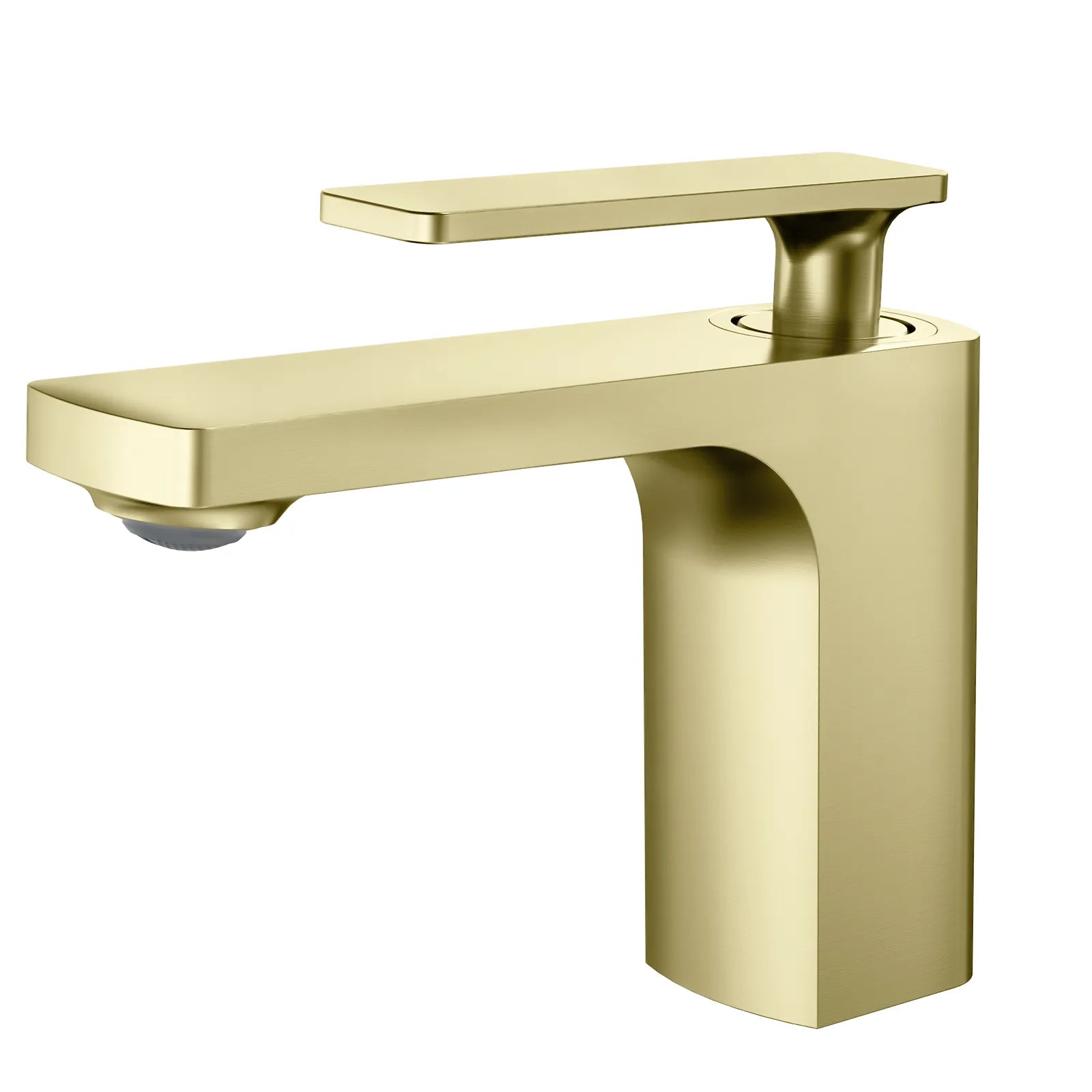 Rihine Bathroom Vanity Basin Faucet – Solid Brass, 1.8 GPM, 35mm Ceramic Cartridge-AB000001 Brushed Gold