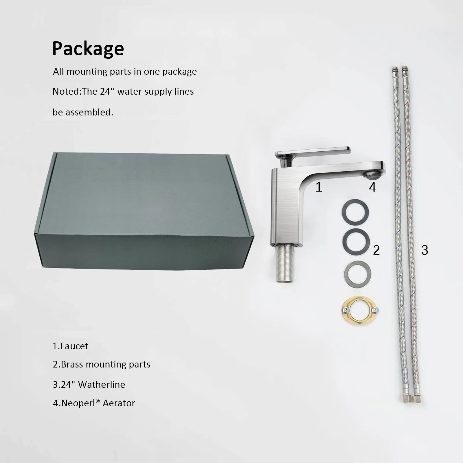 Rihine Bathroom Vanity Basin Faucet – Solid Brass, 1.8 GPM, 35mm Ceramic Cartridge-AB000001