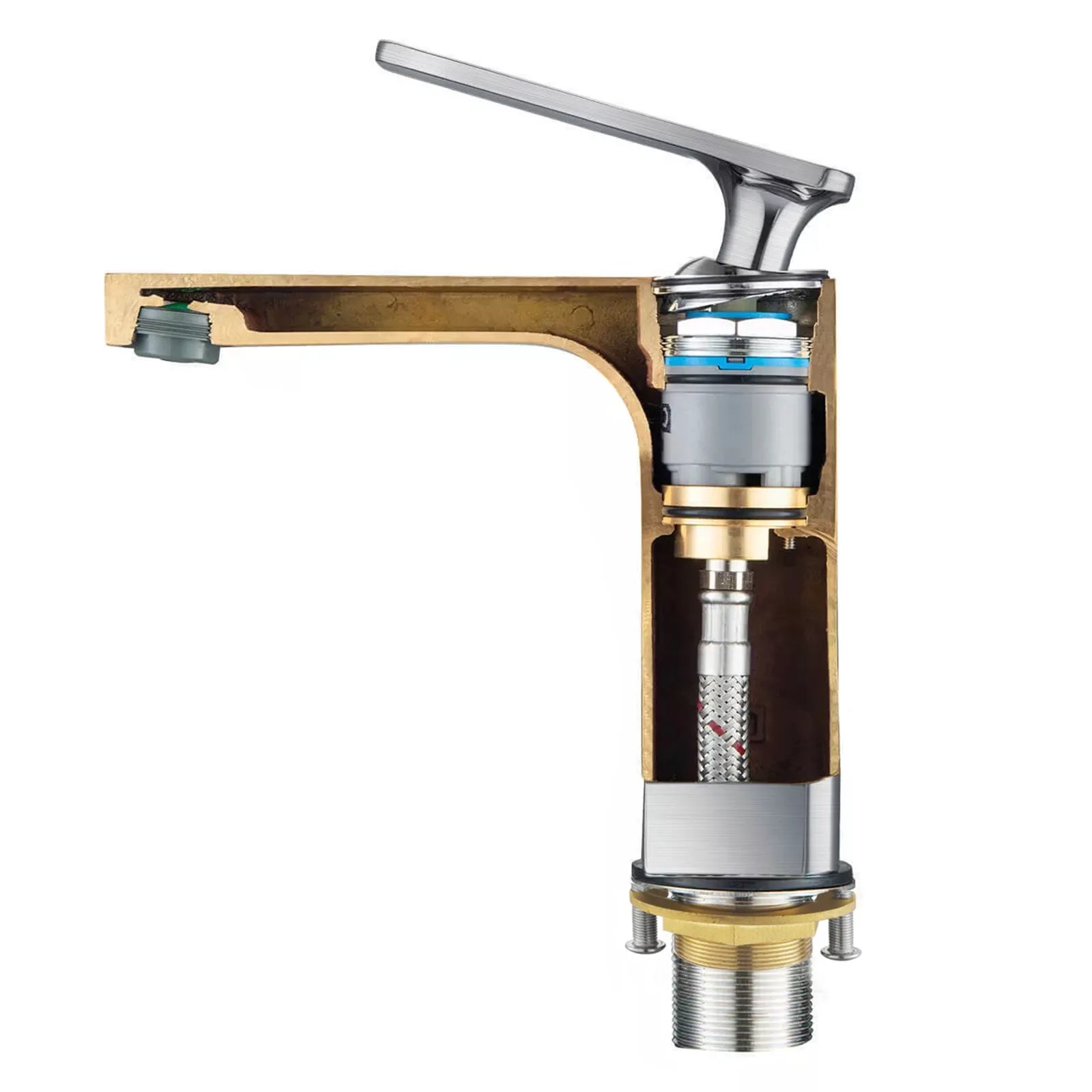 Solid Brass Rihine Basin Faucet with bidet spray and brass holder--AB000001+HBS0003