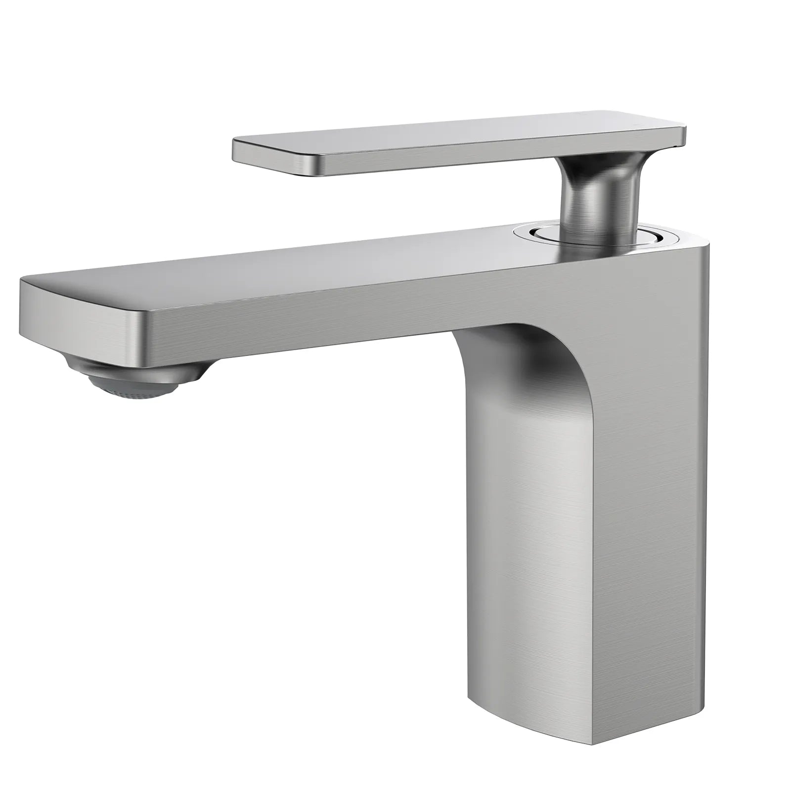 Rihine Bathroom Vanity Basin Faucet – Solid Brass, 1.8 GPM, 35mm Ceramic Cartridge-AB000001 Brushed Nickel