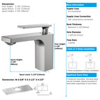 Rihine Bathroom Vanity Basin Faucet – Solid Brass, 1.8 GPM, 35mm Ceramic Cartridge-AB000001