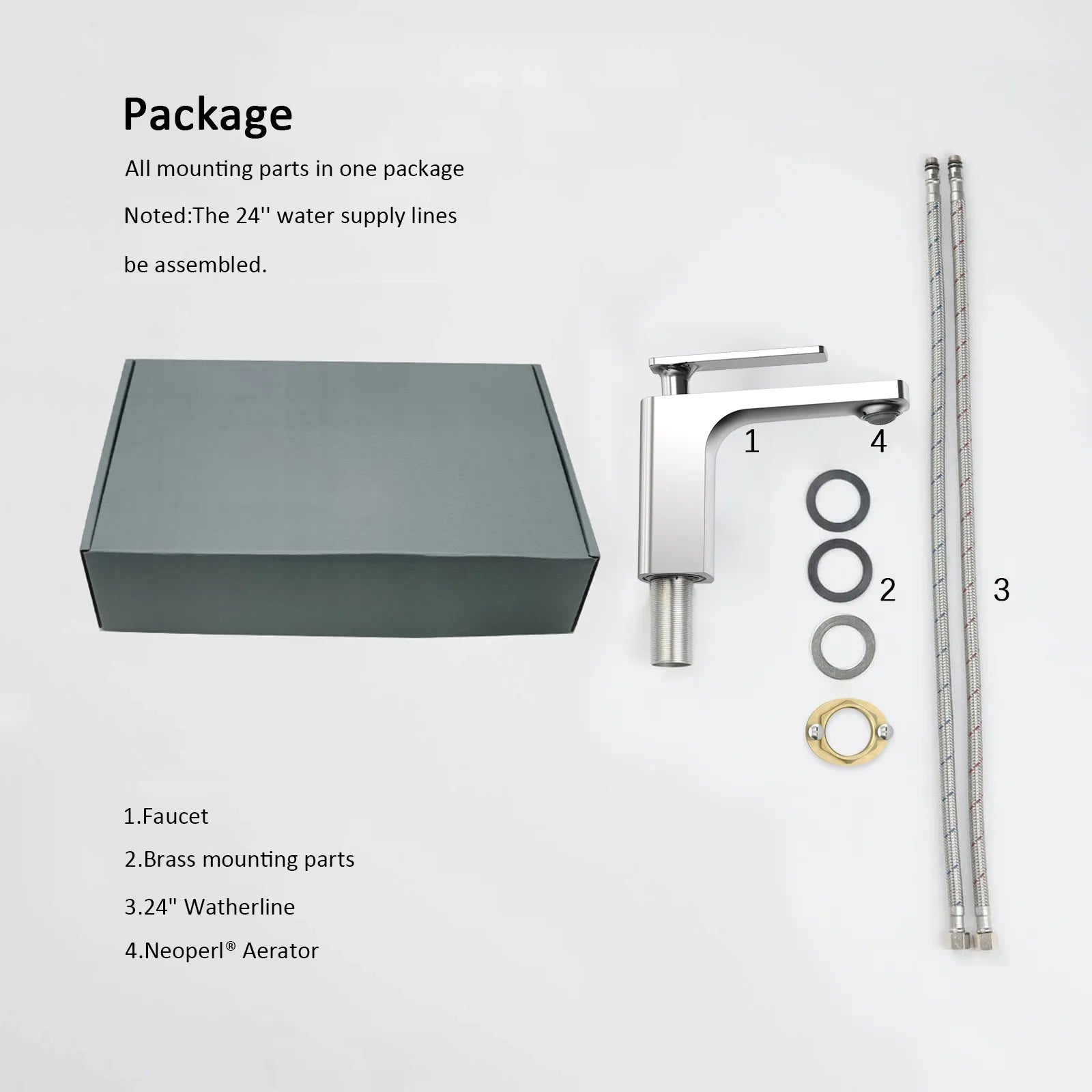 Rihine Bathroom Vanity Basin Faucet – Solid Brass, 1.8 GPM, 35mm Ceramic Cartridge-AB000001