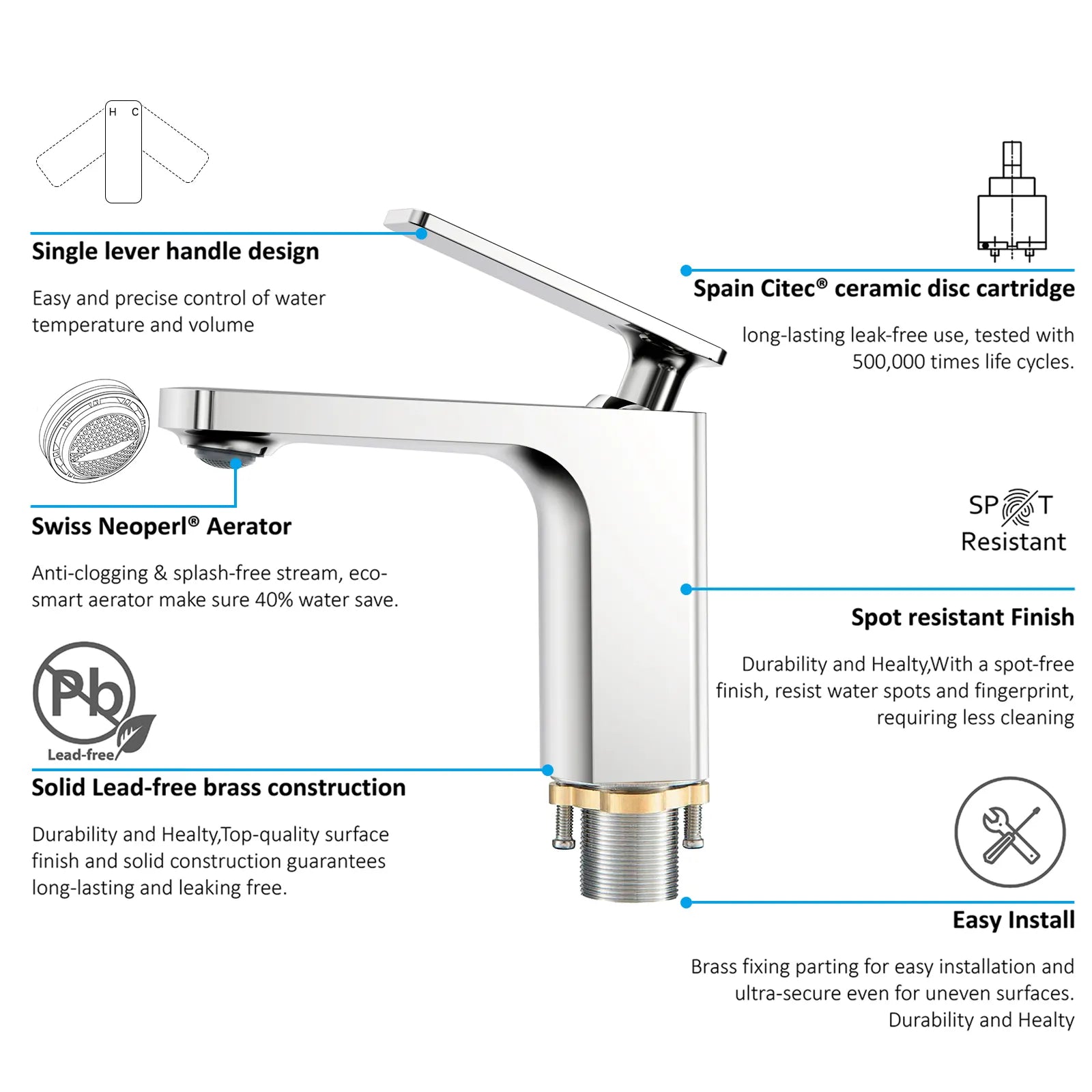 Solid Brass Rihine Basin Faucet with bidet spray and brass holder--AB000001+HBS0003