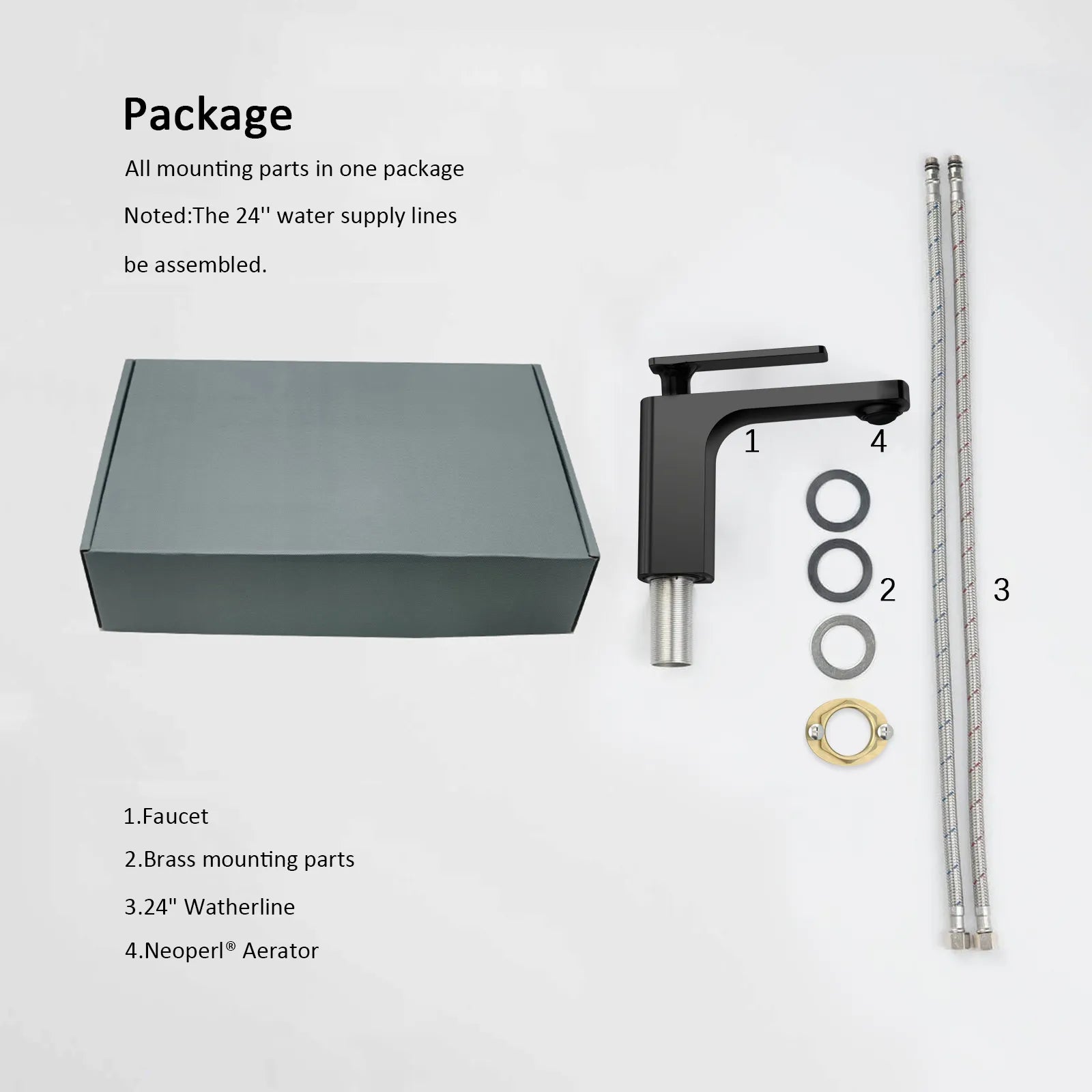 Rihine Bathroom Vanity Basin Faucet – Solid Brass, 1.8 GPM, 35mm Ceramic Cartridge-AB000001