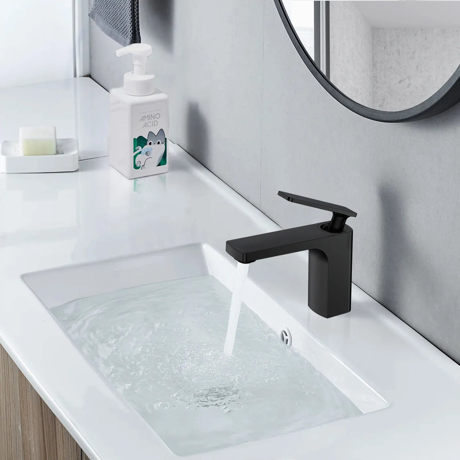 Rihine Bathroom Vanity Basin Faucet – Solid Brass, 1.8 GPM, 35mm Ceramic Cartridge-AB000001