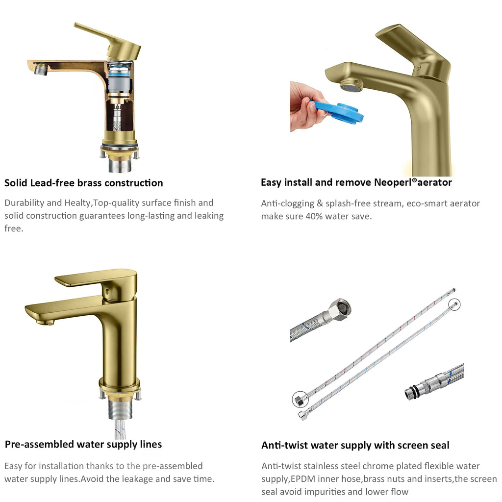 Nile Single Handle Lead-Free Brass Basin Faucet-AB000003