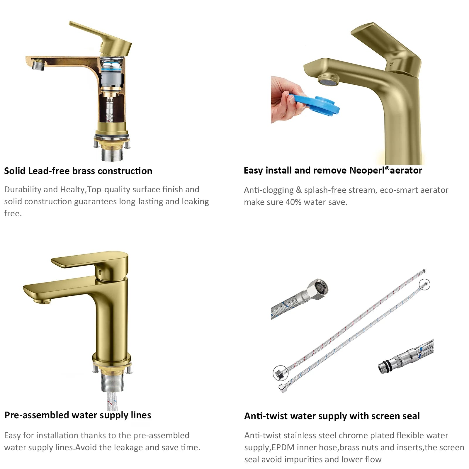 Nile Single Handle Lead-Free Brass Basin Faucet-AB000003