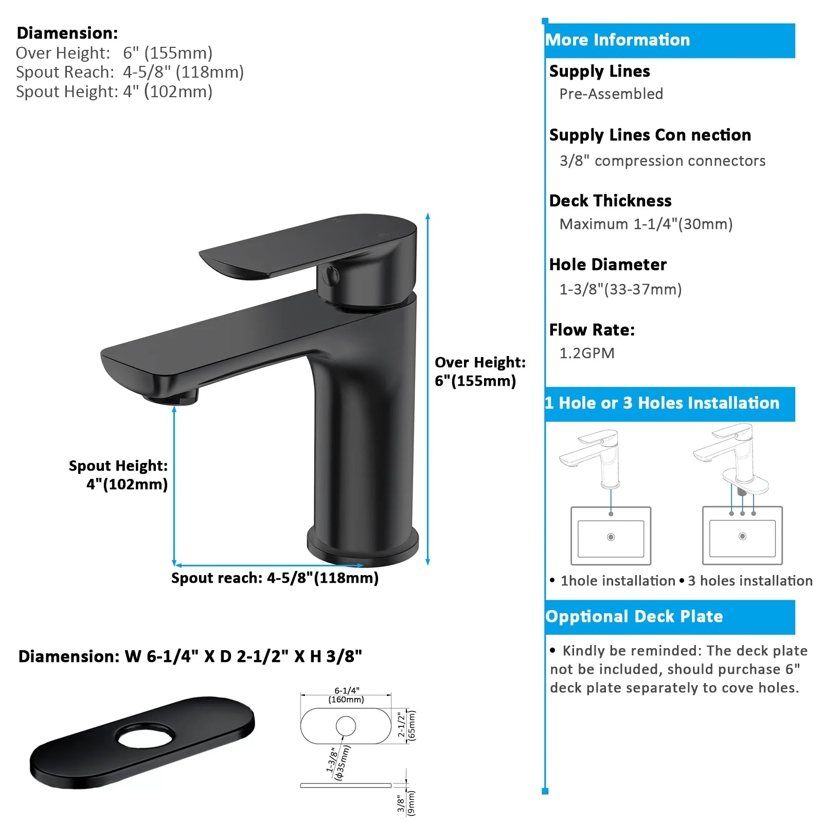 Nile Single Handle Lead-Free Brass Basin Faucet-AB000003
