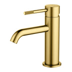 Circular Bathroom Basin Faucet – Solid Brass Single Lever Mixer AB000004 Brushed Gold