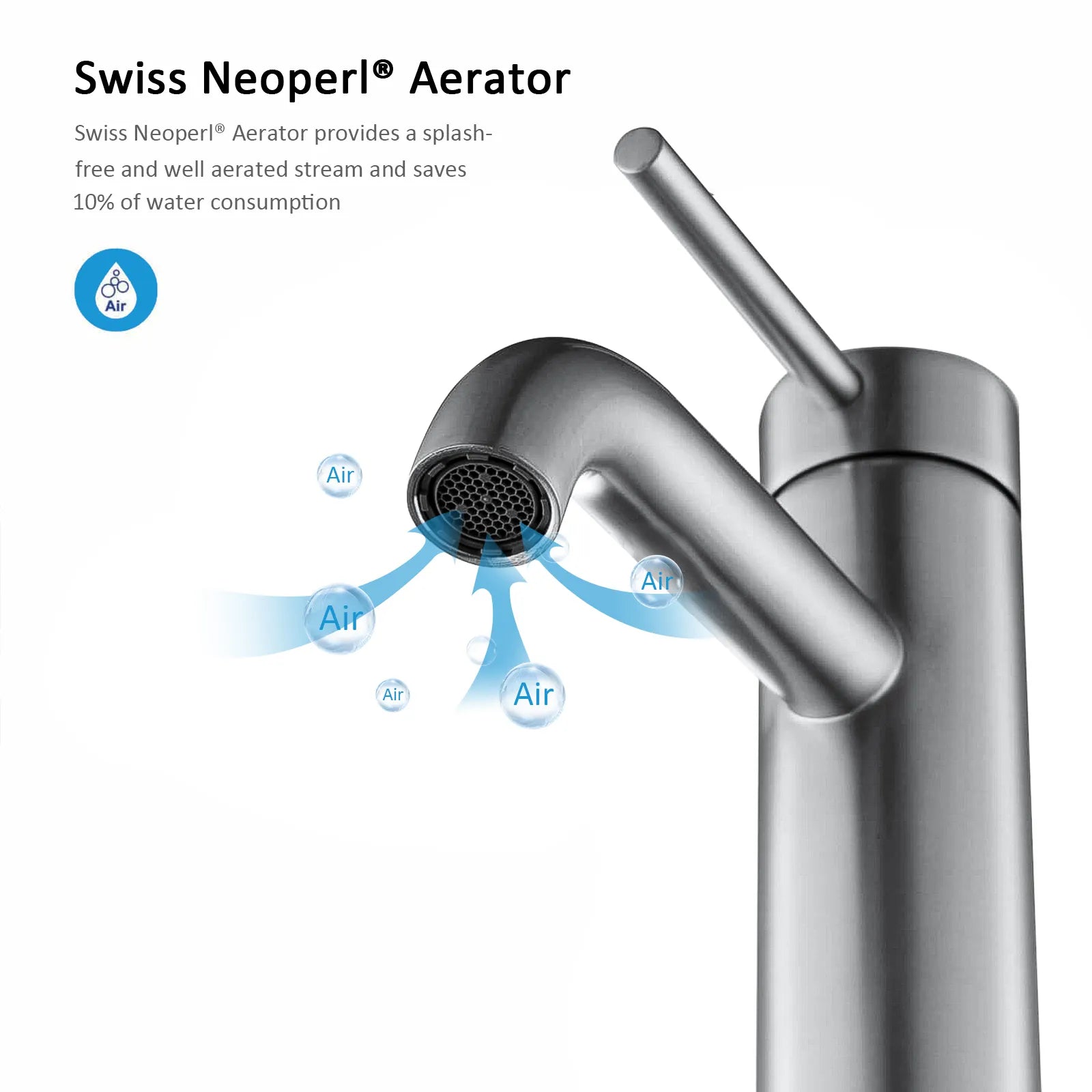 Circular Bathroom Basin Faucet – Solid Brass Single Lever Mixer AB000004