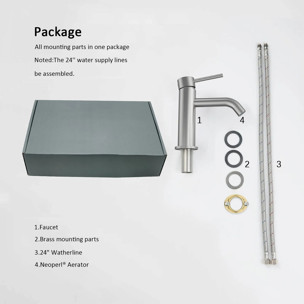 Circular Bathroom Basin Faucet – Solid Brass Single Lever Mixer AB000004