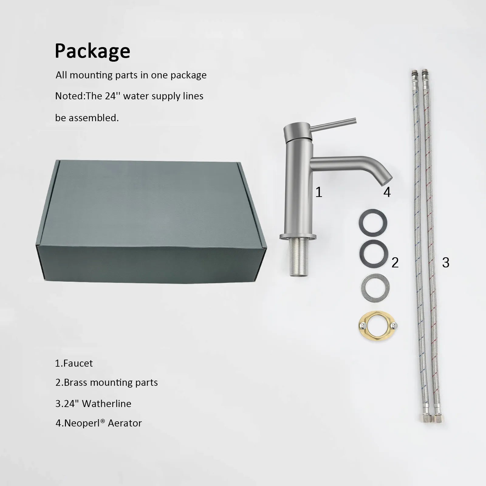 Circular Bathroom Basin Faucet – Solid Brass Single Lever Mixer AB000004