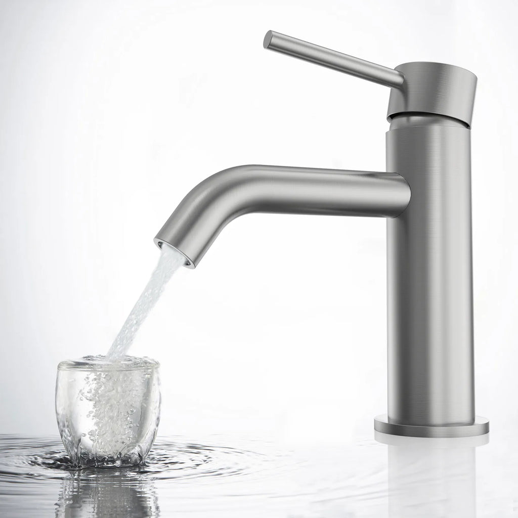 Circular Bathroom Basin Faucet – Solid Brass Single Lever Mixer AB000004