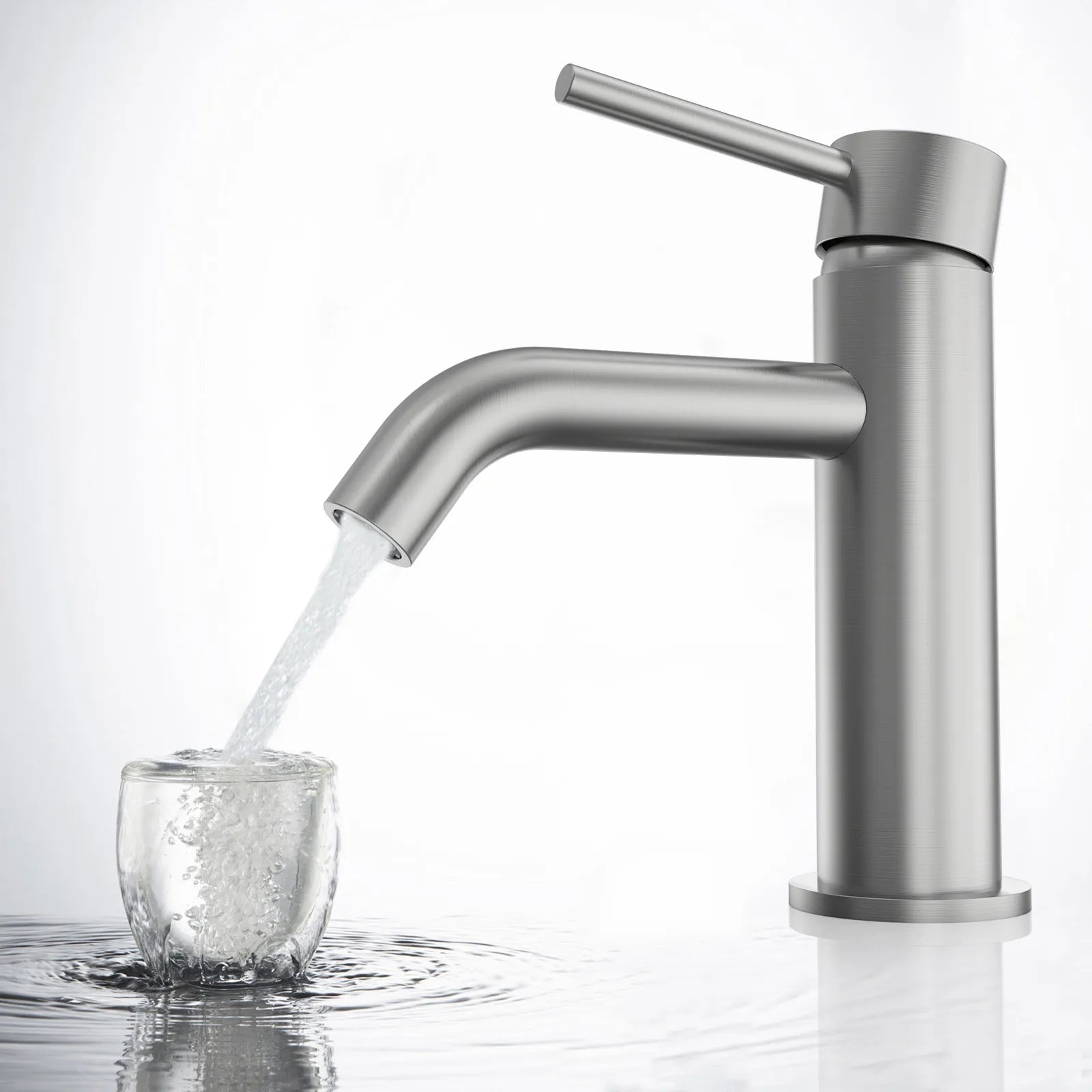 Circular Bathroom Basin Faucet – Solid Brass Single Lever Mixer AB000004