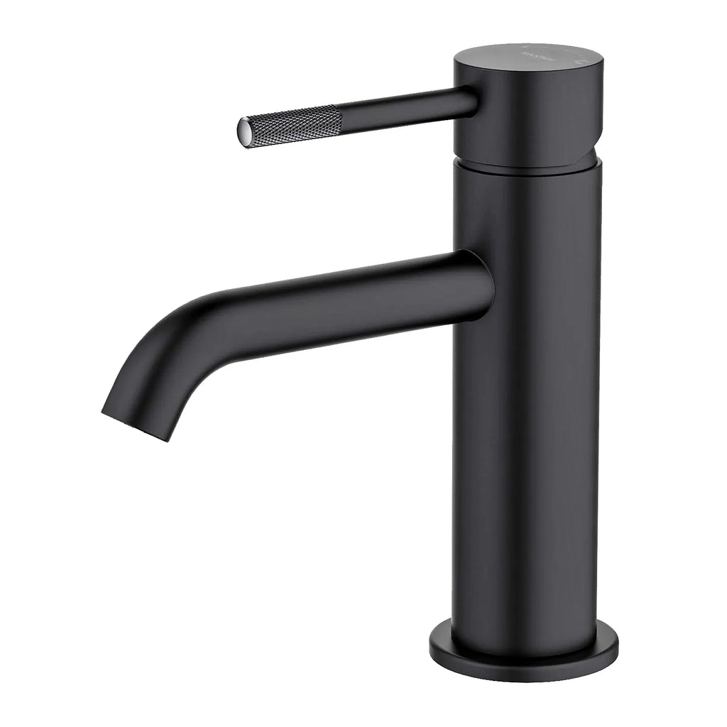 Circular Bathroom Basin Faucet – Solid Brass Single Lever Mixer AB000004 Matte Black