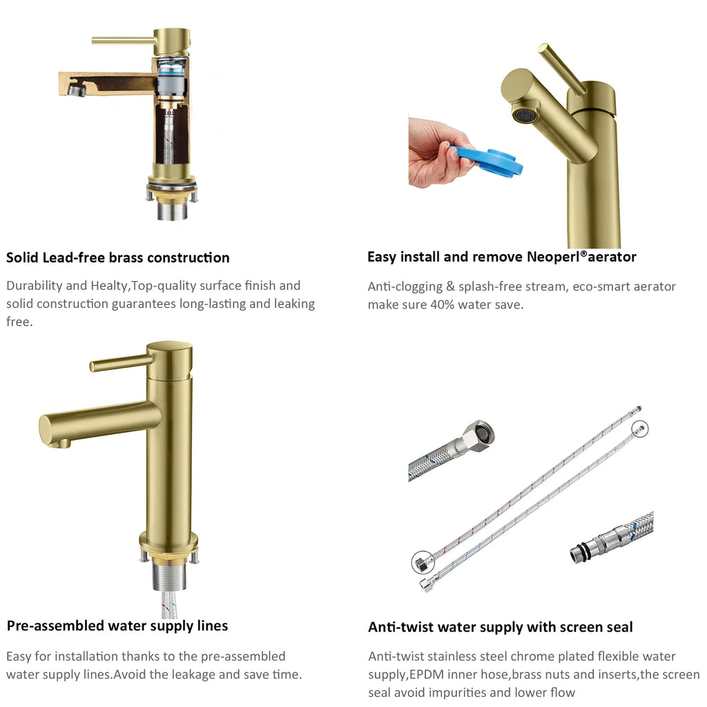 Solid Brass Bathroom Basin Faucet-AB000005
