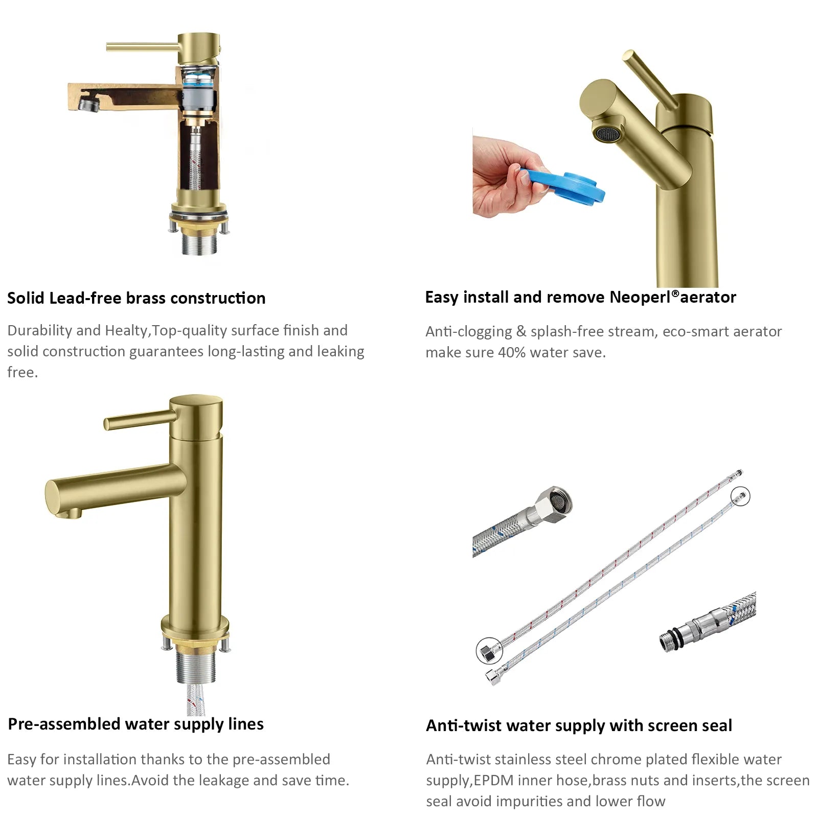 Solid Brass Bathroom Basin Faucet-AB000005