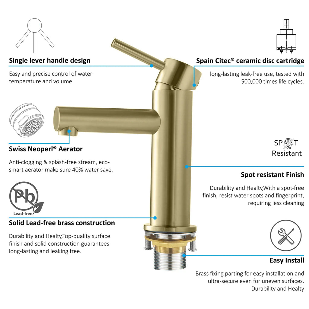 Solid Brass Bathroom Basin Faucet-AB000005