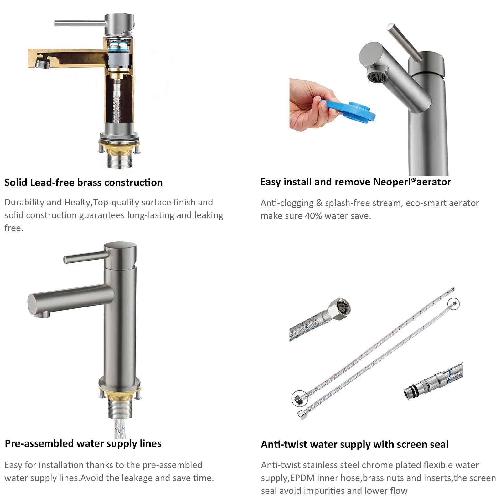 Solid Brass Bathroom Basin Faucet-AB000005