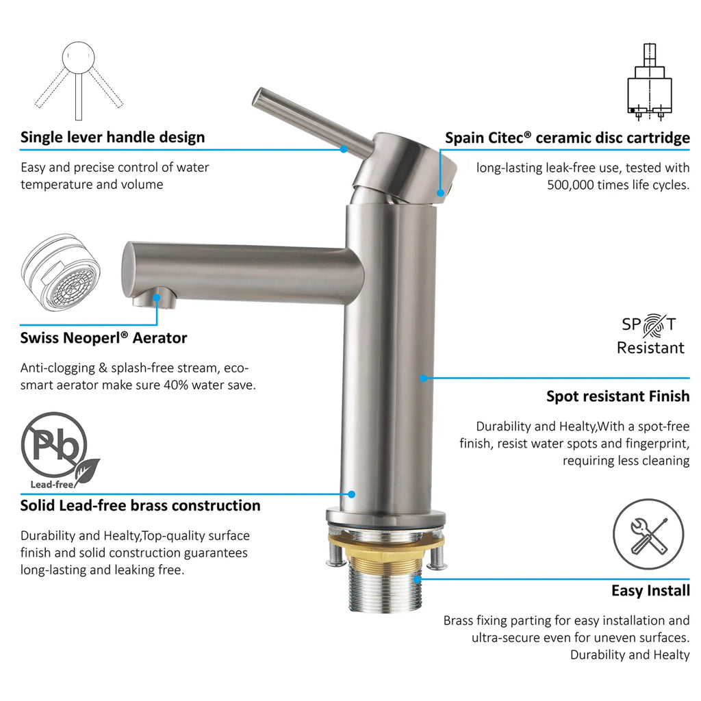 Solid Brass Bathroom Basin Faucet-AB000005