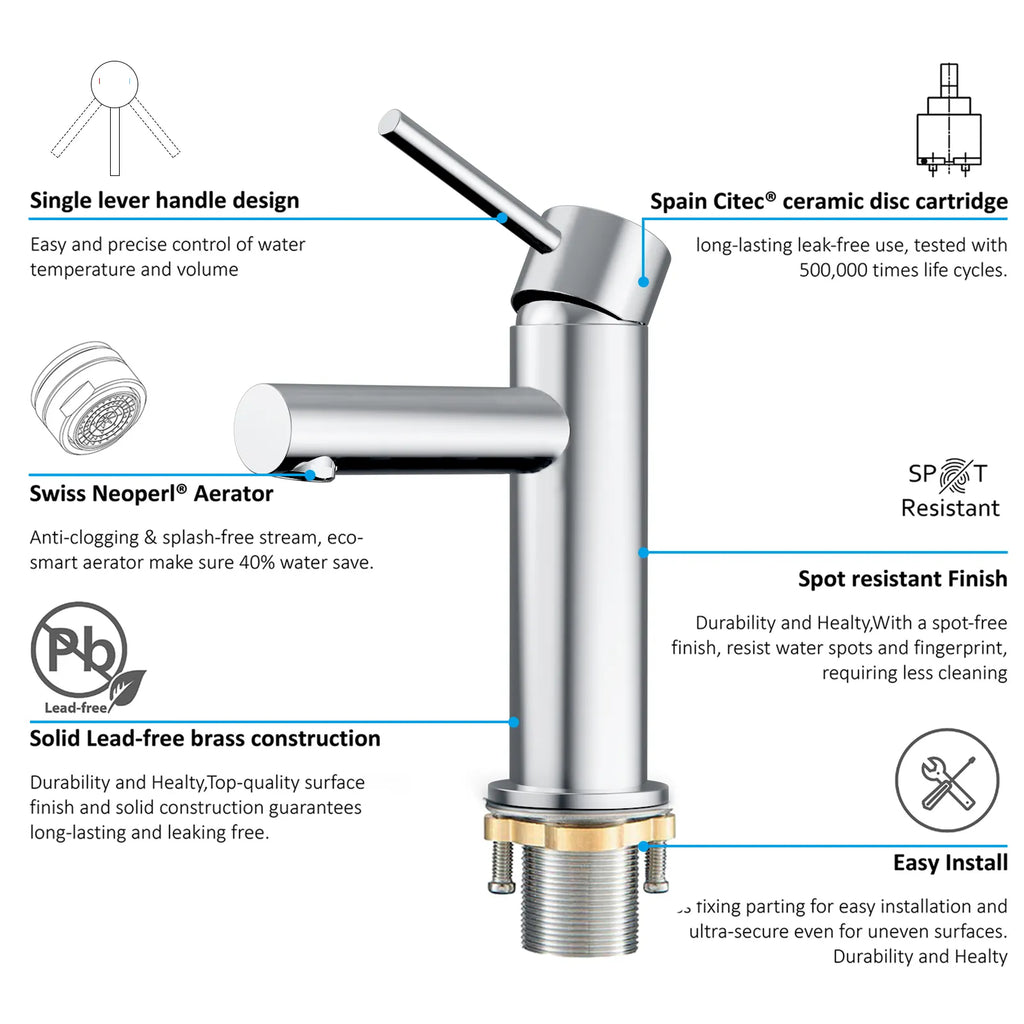 Solid Brass Bathroom Basin Faucet-AB000005