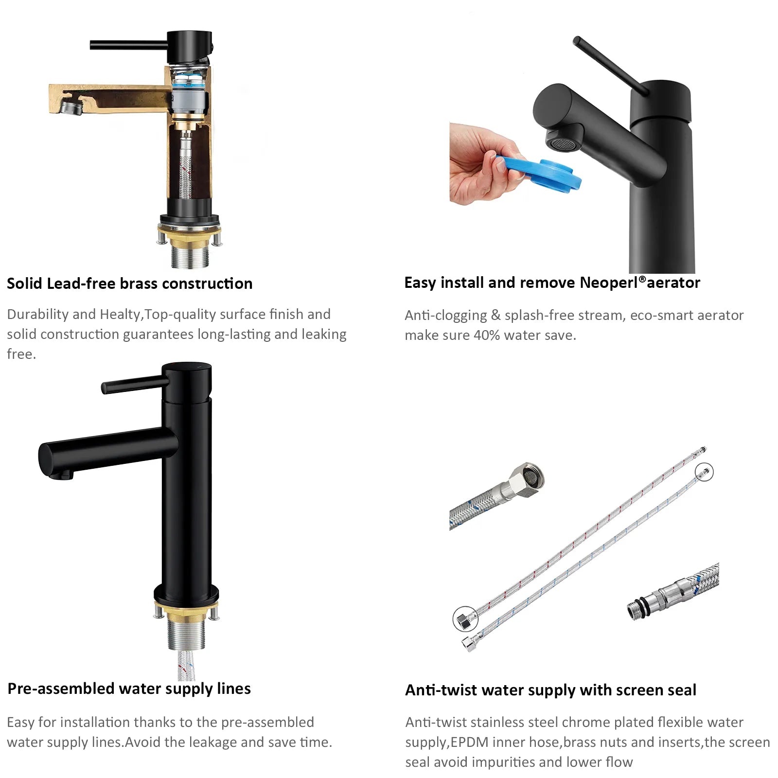 Solid Brass Bathroom Basin Faucet-AB000005