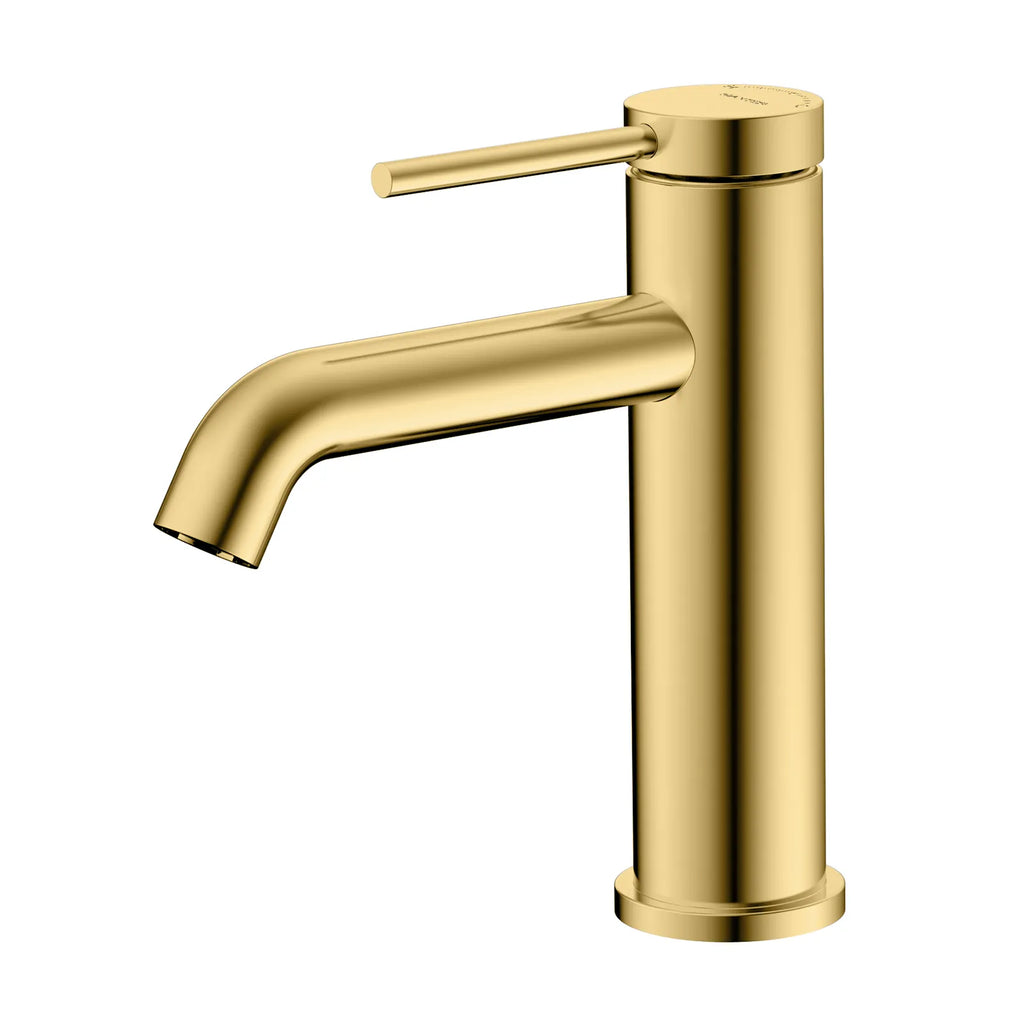 Single Handle Bathroom Basin Faucet – Solid Brass Vanity Tap with Neoperl Aerator AB000006 Brushed Gold