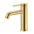 Single Handle Bathroom Basin Faucet – Solid Brass Vanity Tap with Neoperl Aerator AB000006 Brushed Gold