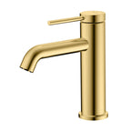 Single Handle Bathroom Basin Faucet – Solid Brass Vanity Tap with Neoperl Aerator AB000006 Brushed Gold