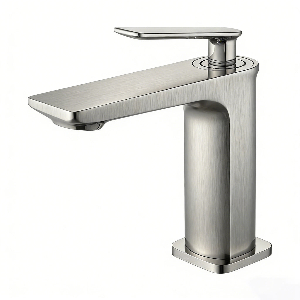Single Handle Lead-Free Bathroom Basin Faucet – Coin Slot Aerator – AB000011 Brushed Nickel