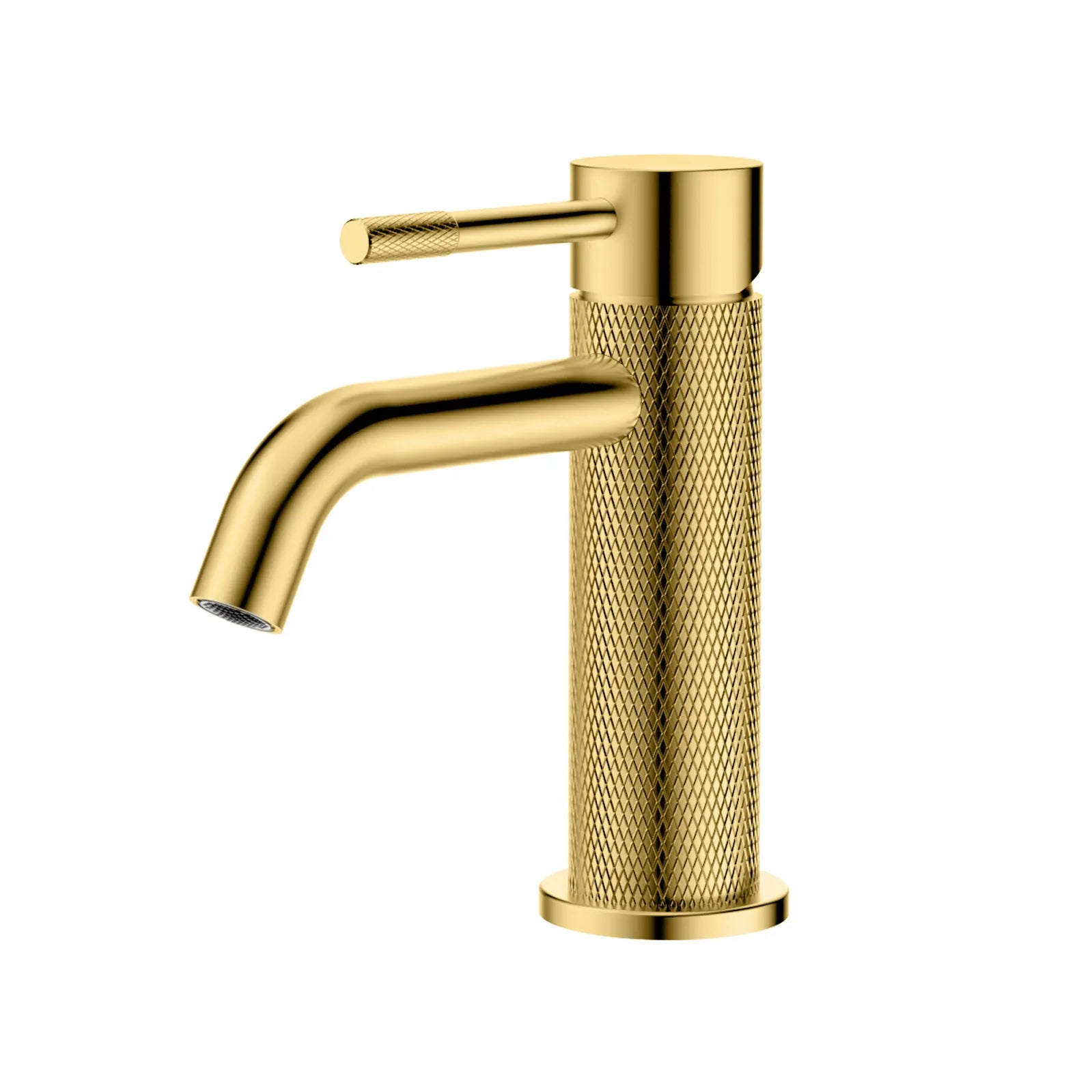 MAXTOR S-COOL Series Bathroom Vanity Basin Faucet – Knurled Luxury Single Handle Mixer Tap-AB000033 Brushed Gold