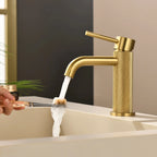 MAXTOR S-COOL Series Bathroom Vanity Basin Faucet – Knurled Luxury Single Handle Mixer Tap-AB000033