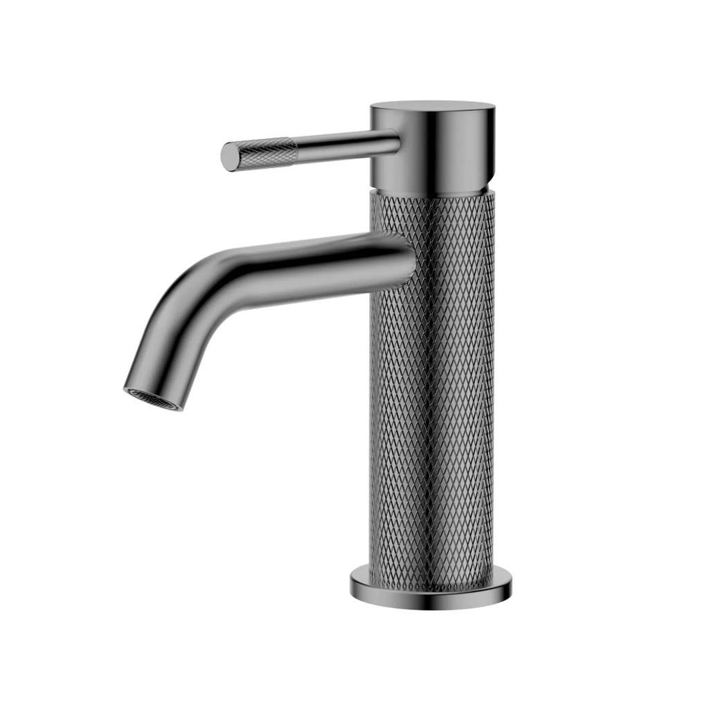 MAXTOR S-COOL Series Bathroom Vanity Basin Faucet – Knurled Luxury Single Handle Mixer Tap-AB000033 Brushed Nickel