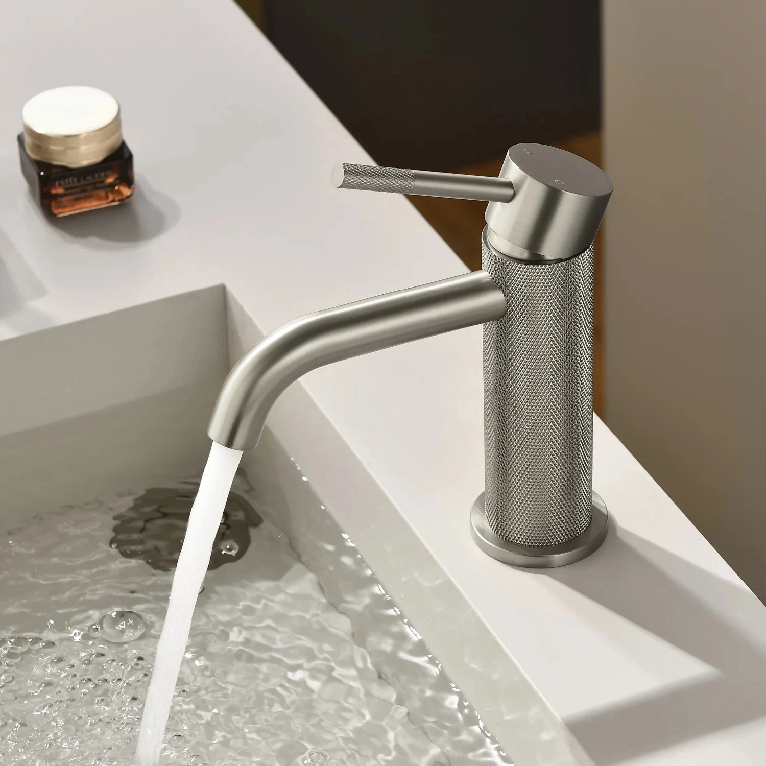 MAXTOR S-COOL Series Bathroom Vanity Basin Faucet – Knurled Luxury Single Handle Mixer Tap-AB000033
