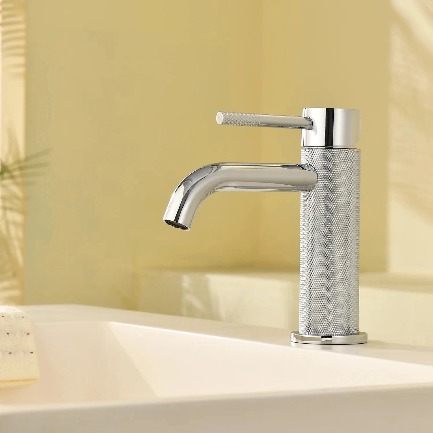 MAXTOR S-COOL Series Bathroom Vanity Basin Faucet – Knurled Luxury Single Handle Mixer Tap-AB000033