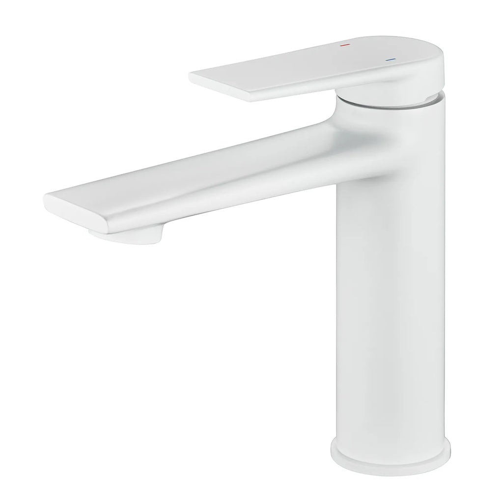 Single Level Handle Bathroom Faucet-Bathroom Vanity Basin Faucet-AB000064 Matte White