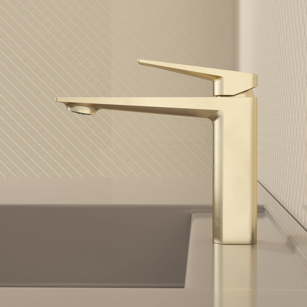 MAXTOR Single Hole Bathroom Vanity Basin Faucet with Neoperl Aerator & Supply Lines-AB000065