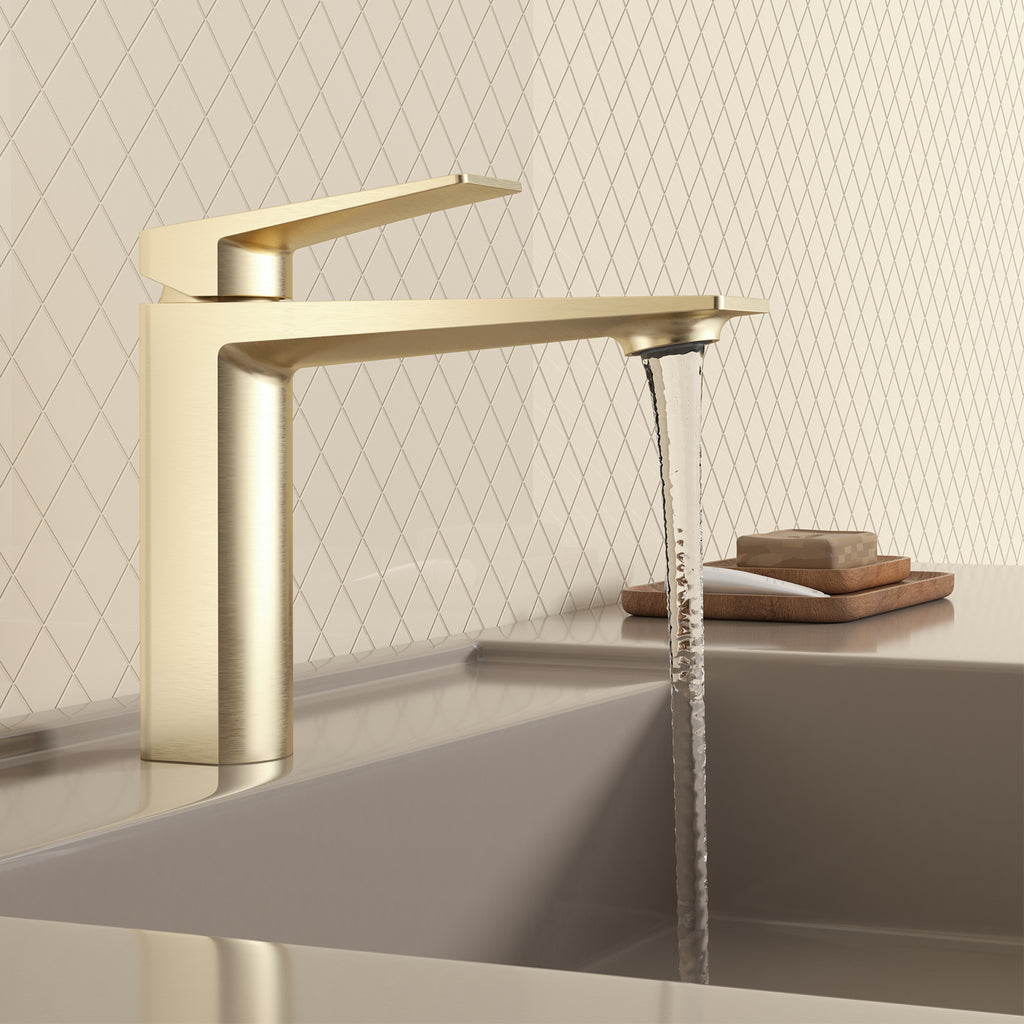 MAXTOR Single Hole Bathroom Vanity Basin Faucet with Neoperl Aerator & Supply Lines-AB000065