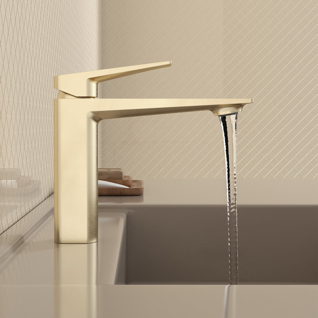 MAXTOR Single Hole Bathroom Vanity Basin Faucet with Neoperl Aerator & Supply Lines-AB000065