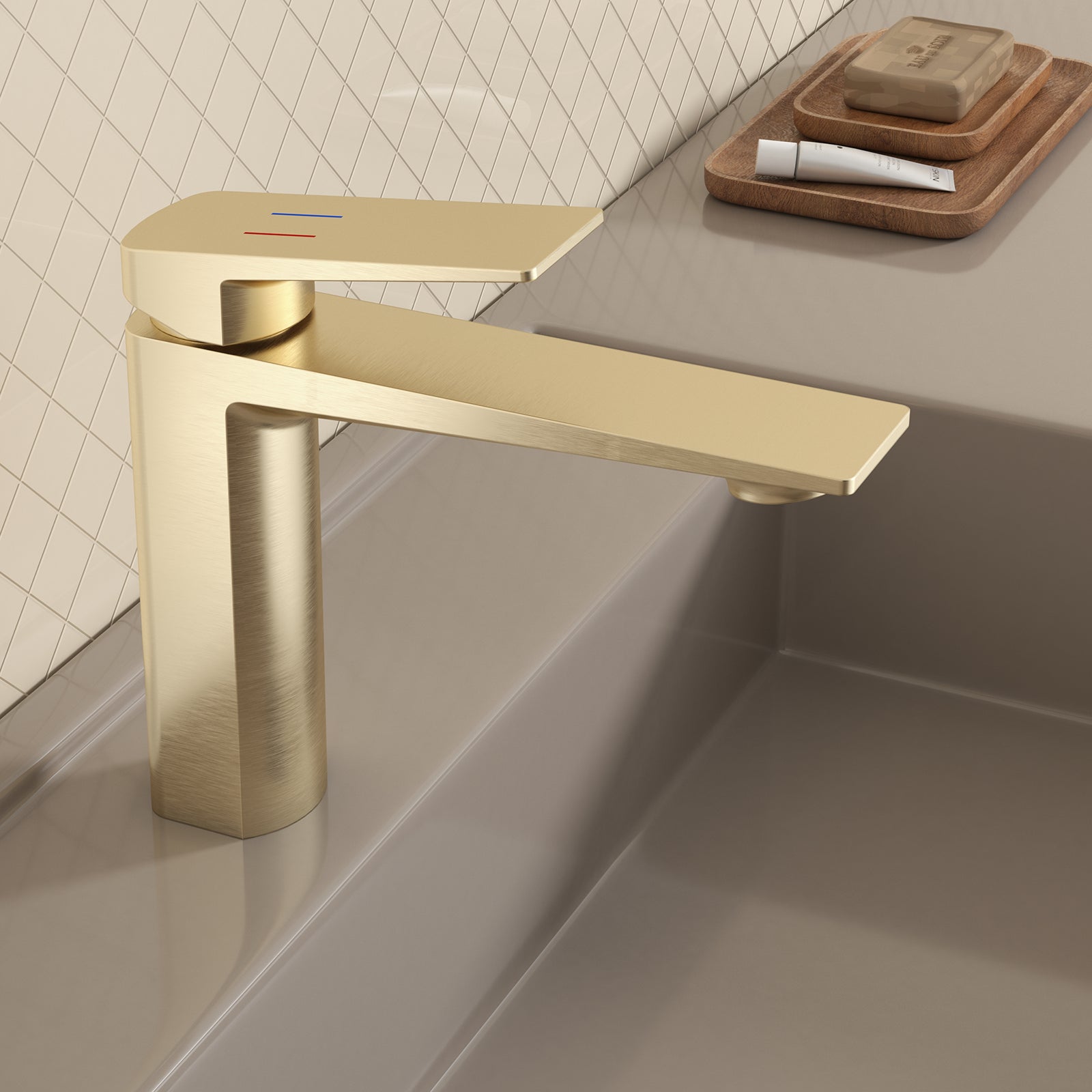 MAXTOR Single Hole Bathroom Vanity Basin Faucet with Neoperl Aerator & Supply Lines-AB000065