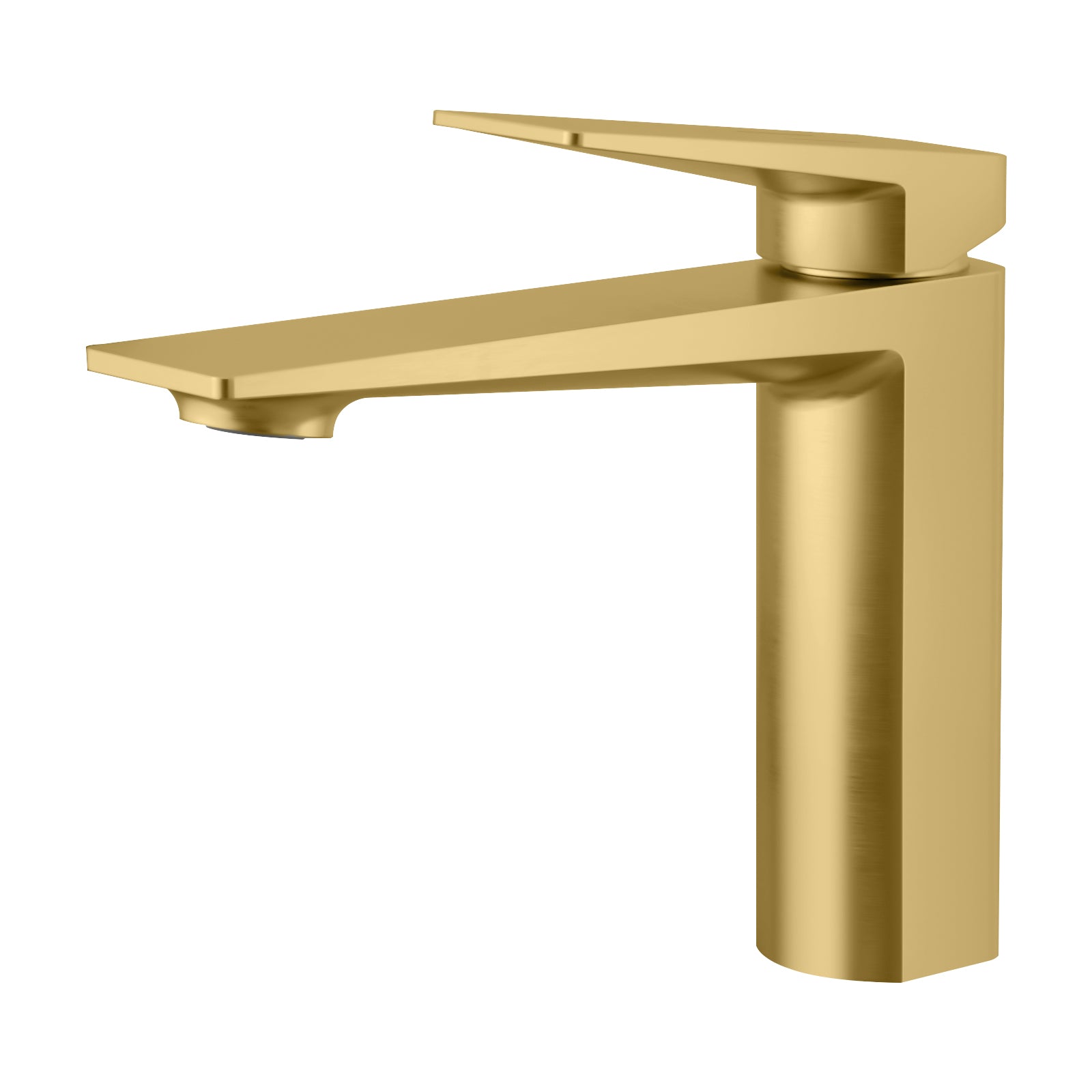 MAXTOR Single Hole Bathroom Vanity Basin Faucet with Neoperl Aerator & Supply Lines-AB000065 Brushed Gold