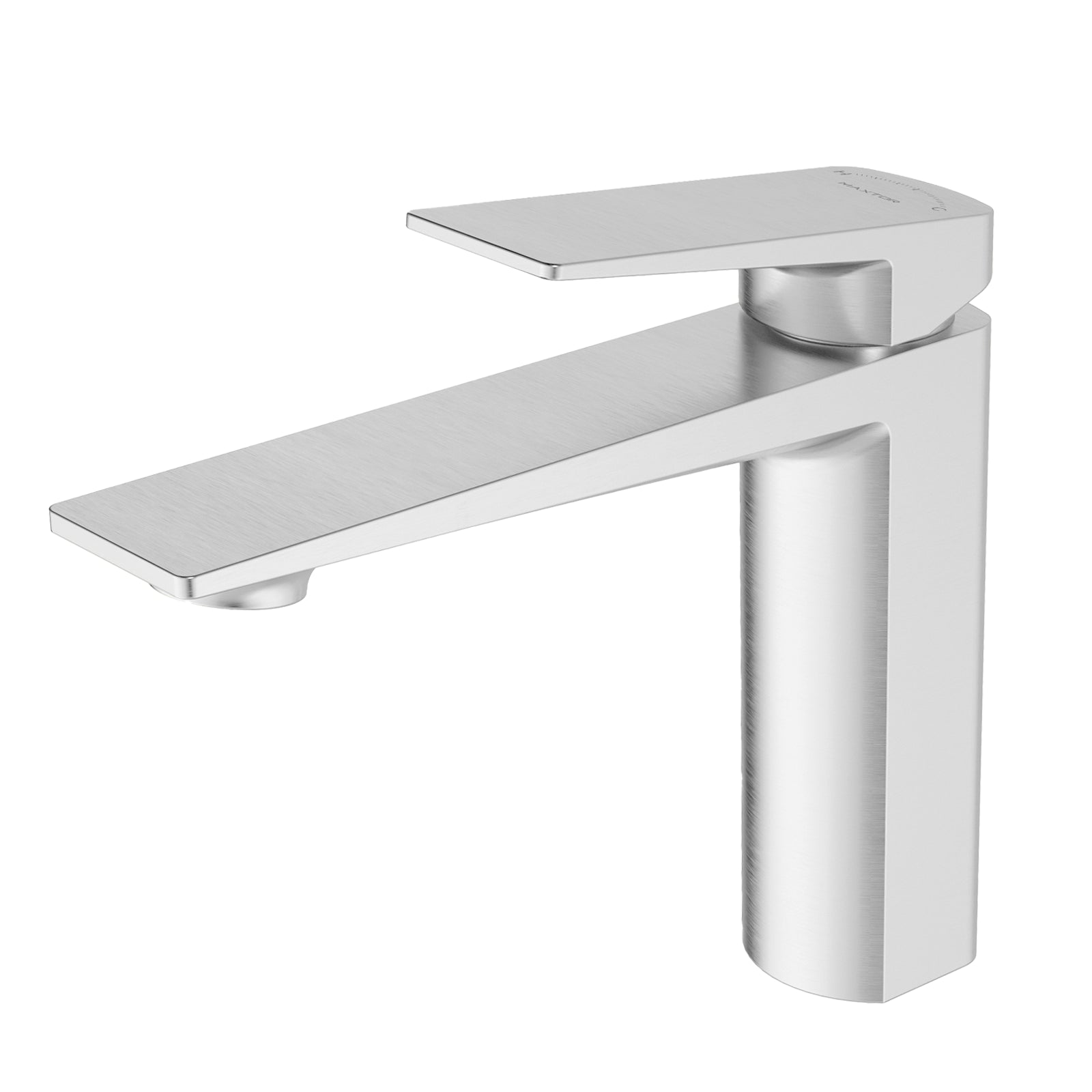 MAXTOR Single Hole Bathroom Vanity Basin Faucet with Neoperl Aerator & Supply Lines-AB000065 Brushed Nickel