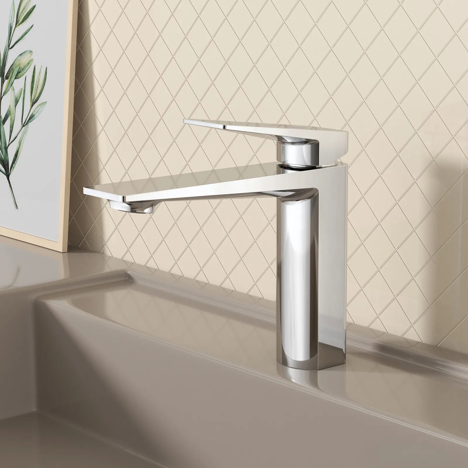 MAXTOR Single Hole Bathroom Vanity Basin Faucet with Neoperl Aerator & Supply Lines-AB000065