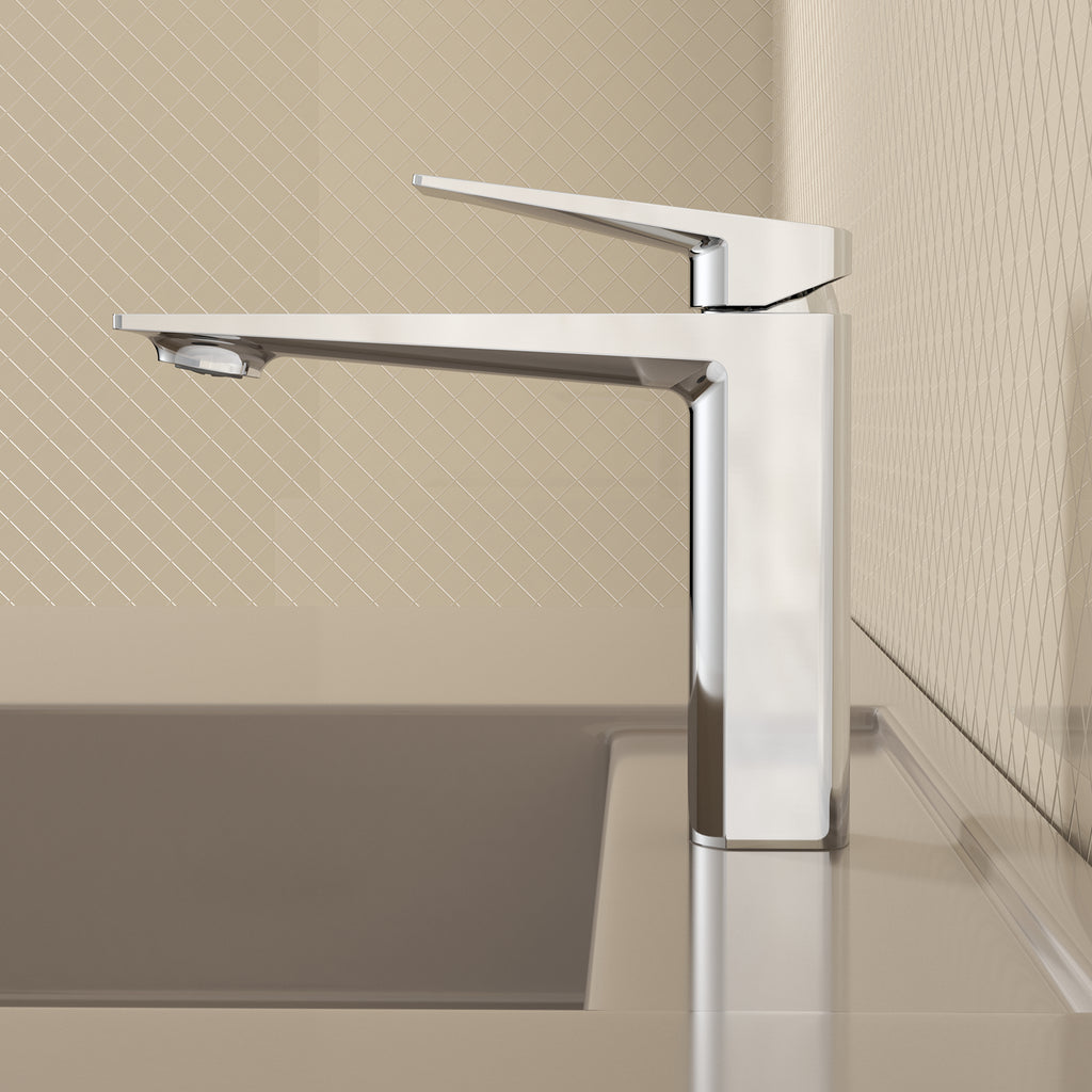 MAXTOR Single Hole Bathroom Vanity Basin Faucet with Neoperl Aerator & Supply Lines-AB000065